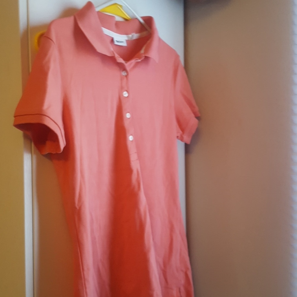 Dknyc orange polo shirt Small